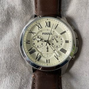 Fossil Grant Chronograph Brown Leather Watch